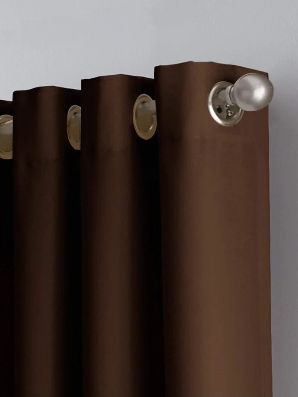 Two-Tone Brown and Beige Grommet Panel Curtain - Home Accents (4 Panels)